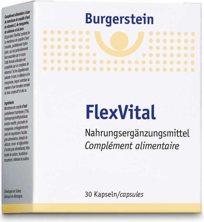 Nutritional values and ingredients Burgerstein FlexVital (1 Piece, Capsules, 38 g)