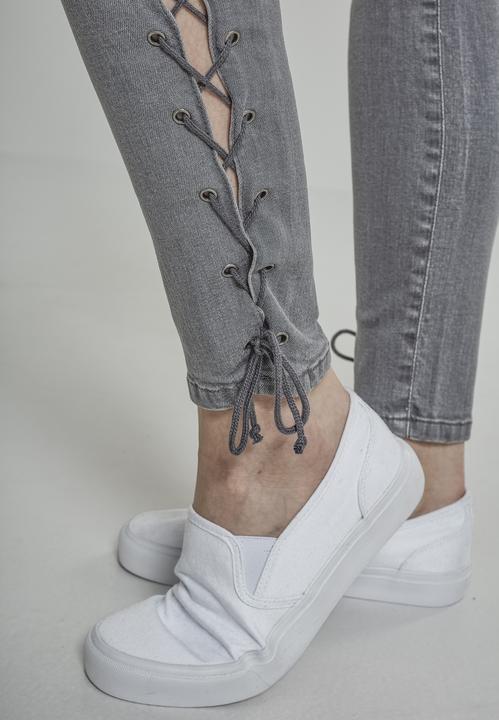 Actual product image Urban Classics Ladies Denim Lace Up Skinny Pants (29)