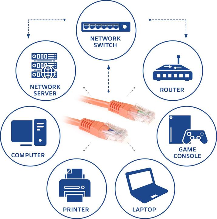 Immagine prodotto Cavo patch U/UTP CAT6 arancione da 0,5 metri con connettori RJ45 CAT6 U/UTP ORANGE 0.50M (U/UTP, CAT6, 0.50 m)