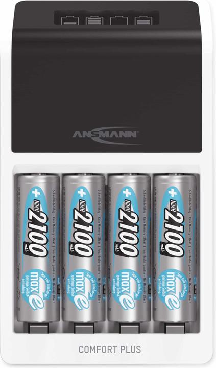 Produktbild Ansmann Comfort Plus Schnell-Ladegerät für NiMH Akkus, AA oder AAA (1 Stk., AA, AAA, 2100 mAh, Ladegerät inkl. Akku)