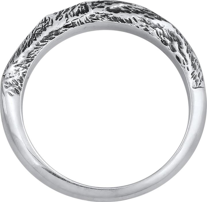 Actual product image Kuzzoi Ring Mens Band Ring Narrow Used Look 925 Silver (64, 925 Silver)