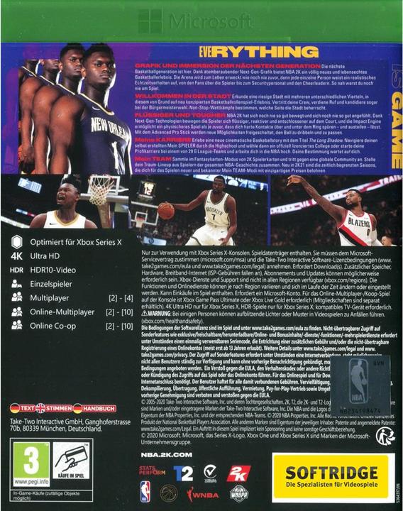 Produktbild 2K Games NBA 2K21 (Xbox Series X, Xbox One X, EN)