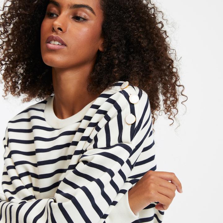 Actual product image La Redoute Collections Gestreiftes Sweatshirt mit geknöpfter Schulter (M)