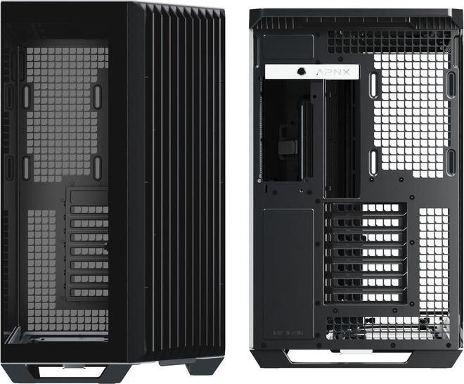 Actual product image APNX V1 PC case, midi tower, ATX, tempered glass - black / white (ATX)