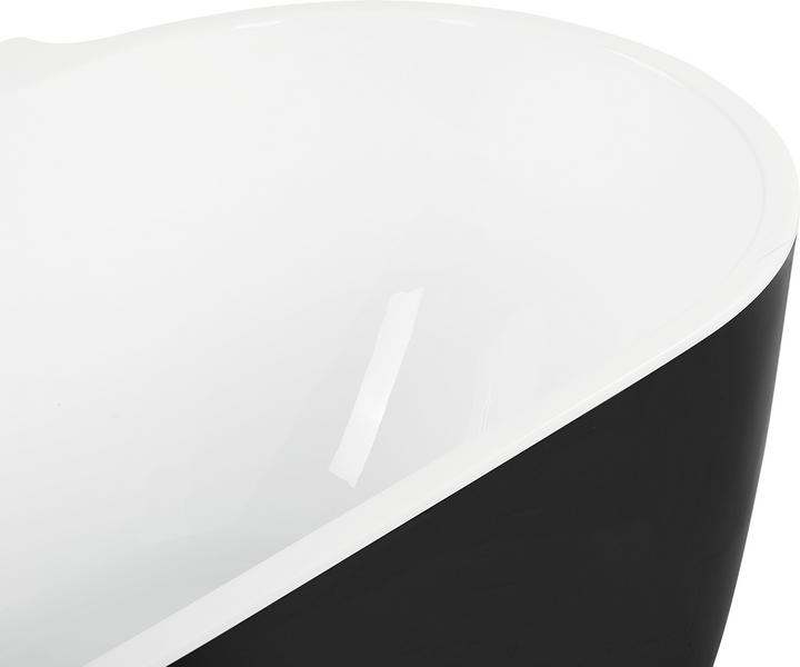 Actual product image Beliani Bathtub freestanding black with tap oval 170 x 80 cm ROTSO (286 l, 170 cm)