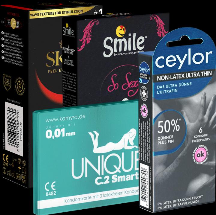 Produktbild Kondomotheke Latexfreie Kondome - 4-Sorten-Pack B (22 Stk.)