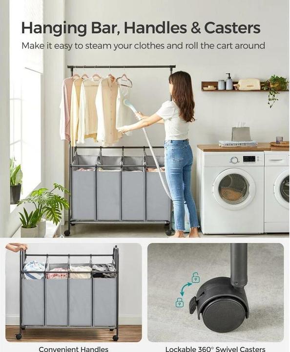 Image du produit Songmics Panier à linge 50 l, Gris (50 l)