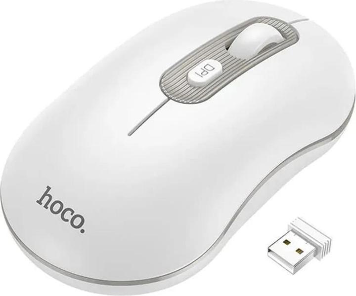 Actual product image Hoco - Wireless Mouse (GM21) - 2.4G, with Adjustable DPI (1000-1600) - White (Wireless)