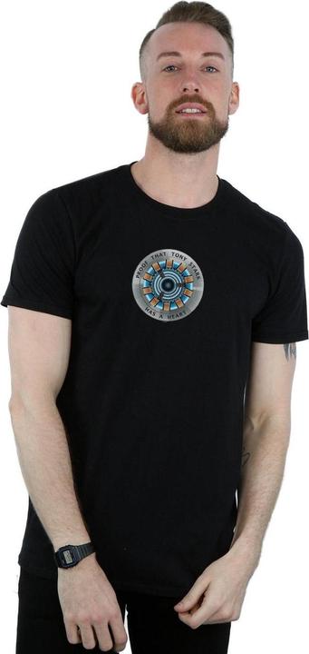 Actual product image Mens Avengers Endgame Tony Stark Heart T-Shirt (4XL)