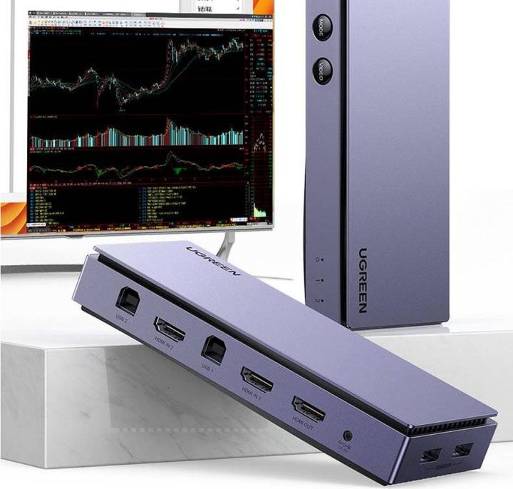 Produktbild Ugreen 2-in-1 HDMI USB KVM Switchbox mit Splitscreen Funktion