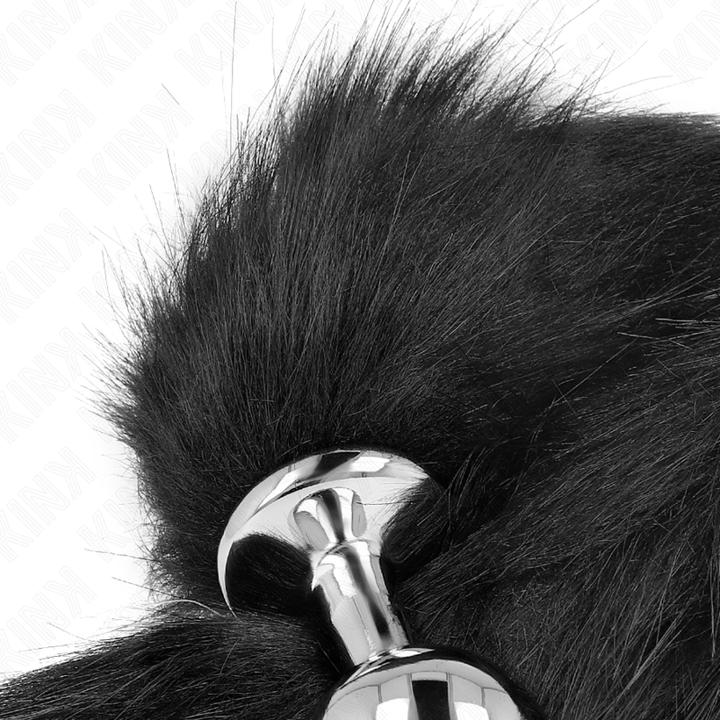 Actual product image Kink Anal Plug Size M 8 X 3,5 cm With Plastic Tail 40 cm Black