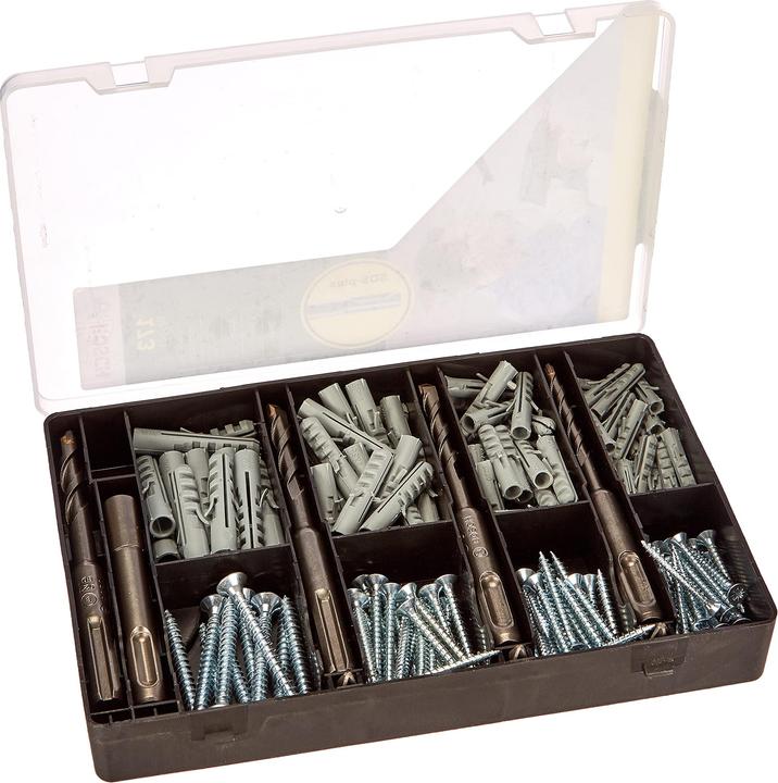 Bosch Zubehör Fixier-Set 173-teilig, Bohrer, Dübel, Schrauben, Bits in handlicher Sortierbox. (5, 6, 7, 8 mm)