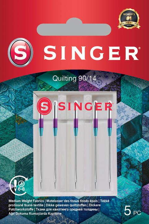 Singer QUILTING sewing machine needle, 90/14, pack of 5