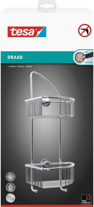 Image du produit tesa DRAAD Panier de douche avec solution adhésive sans perçage