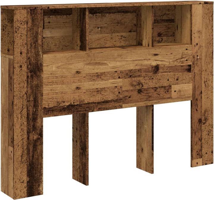 Actual product image VidaXL Headboard with storage space Headboard shelf in reclaimed wood look 140x18.5x102.5cm