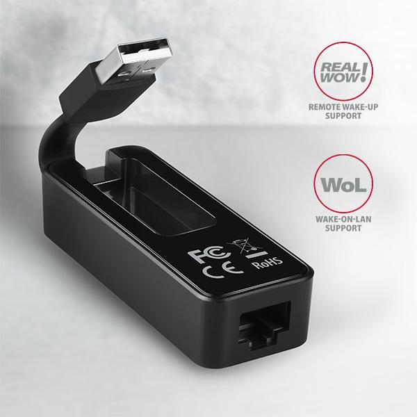 Image du produit Axagon ADE-XR Adaptateur Fast Ethernet 10/100 - USB 2.0 type A (USB 2.0, RJ45 (1x))