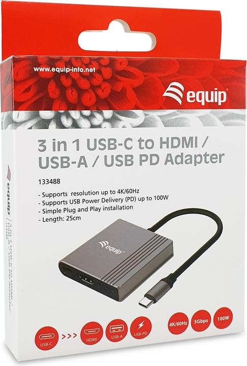 Actual product image equip USB-C Hub (USB-C, 3 Ports)