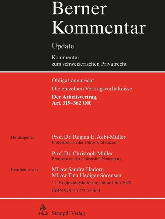 Immagine prodotto Arbeitsrecht, Art. 319-362 OR, 11. Ergänzungslieferung (Tedesco, Christoph Mueller, Regina E. Aebi-Müller, 2020)