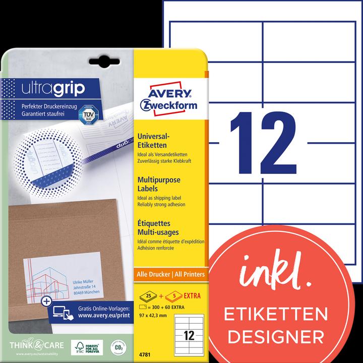 Avery universal labels