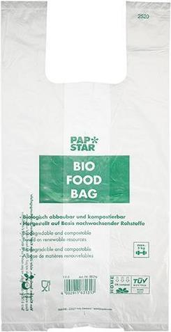 Papstar Hemdchen-Tragetasche, aus Bio-Folie, transparent