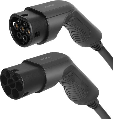 Produktbild Deltaco Electric car charging cable Type 2 - Type 2, 3-phase, 32A, 22 kW, 7 m, black (Typ 2, 22 kW, 32 A, 7 m)