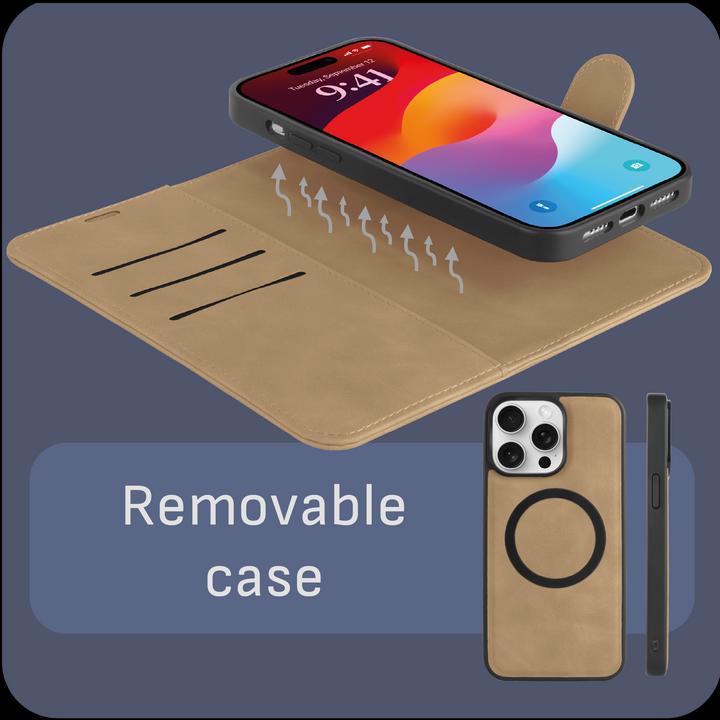 Actual product image Cazy Detachable wallet case for iPhone 15 Pro, detachable case, Magfit, 2-in-1 design (Apple iPhone 15 Pro)