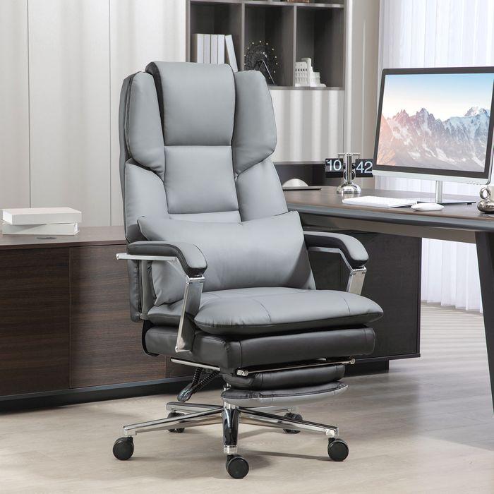 Actual product image Swisshandel24 Office chair with rocking function, up to 180kg, ergonomic, 160° reclining backrest, artificial
