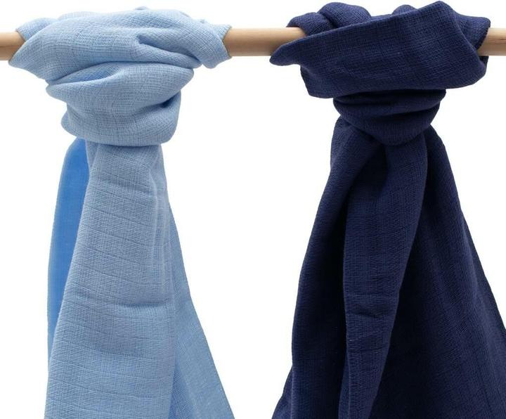 Actual product image New Baby Baumwollwindeln 70x80 cm 2 Stück hellblau, dunkelblau (70 cm)