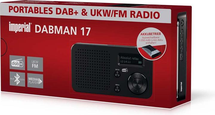 Productafbeelding Imperial DABMAN 17 DAB+ / FM Stereo Radio Zwart (DAB+, FM, VHF, Bluetooth)