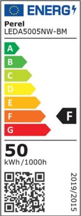 Label énergétique Perel Projecteur à Led Design Avec Détection de Mouvement - 50 W - Blanc Neutre (5400 lm, E14)