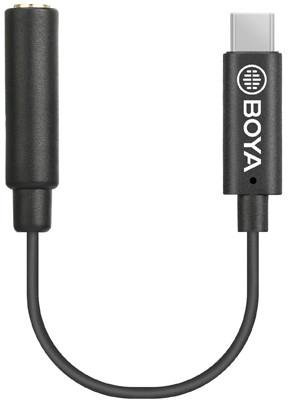 Actual product image Boya BY-K4 audio cable USB Type-C Black (0.06 m, USB)