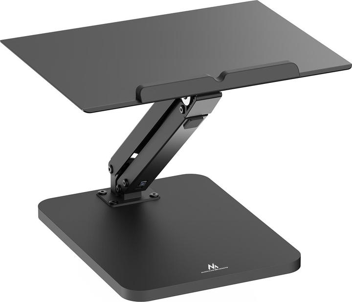 Actual product image Maclean desk stand for monitor or laptop gas spring for standing and sitting work black MC-493