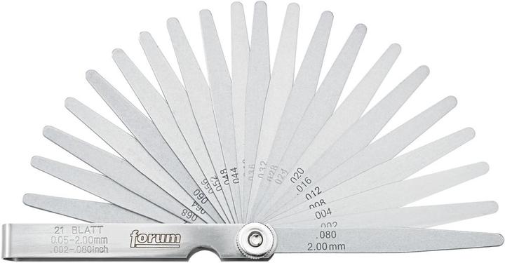 Produktbild Forum Professional Solutions Fühlerlehre 21 Blatt 0,05-2,0 mm Stahl (10 cm)