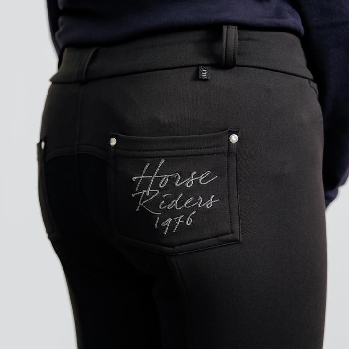 Immagine prodotto Fouganza Jodhpurs caldi da equitazione a sella intera per bambini 180 - Nero (164)