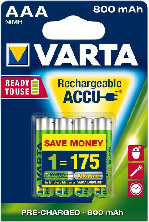 Image du produit Varta Recharger Accu Power (4 pcs, AAA, 800 mAh)