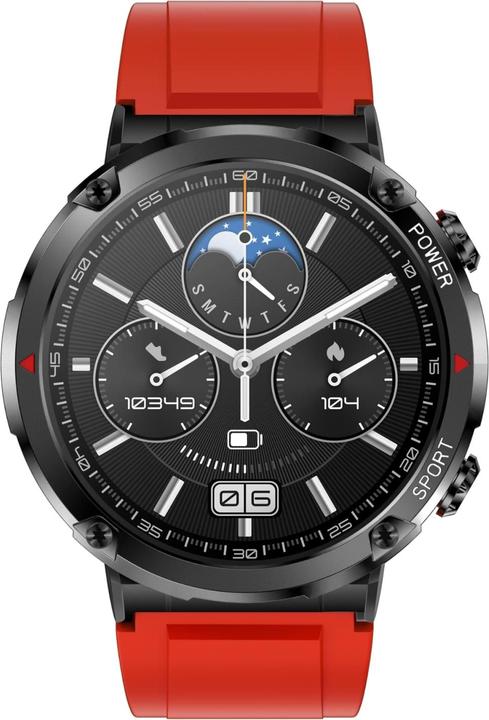 Actual product image Gravity GT21-6 Smartwatch + rotes Silikonarmband
