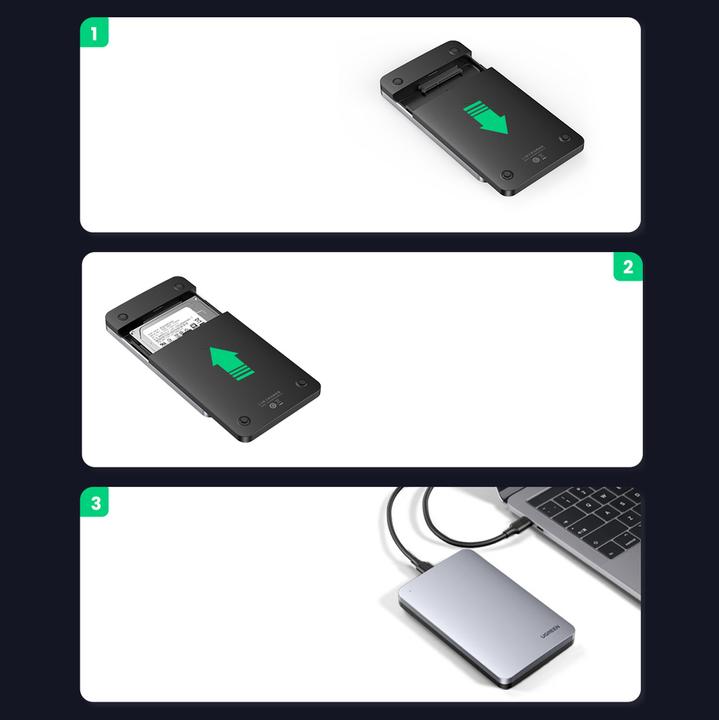 Productafbeelding Ugreen USB 3.1 Type-C HDD/SSD Aluminium Behuizing 2,5" (2.5")