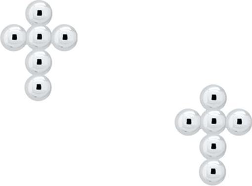 Candy Ohrstecker Sia Kreuz, 925 Sterling Silber (925 Sterling Silber, 925er Sterlingsilber)