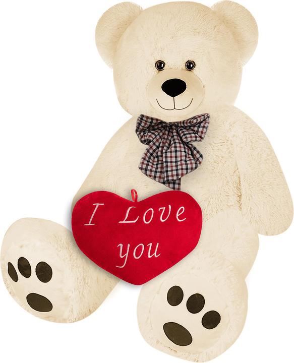 Beige avec coussin en forme de cœur 26cm