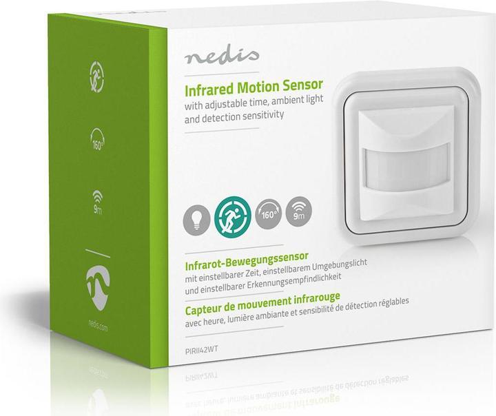 Image du produit Nedis Détecteur de mouvement intérieur 2-Wire / 3-Wire 160 ° 5-200 W 200 W 500 W 3-2000 Lux Technologie (9 m)