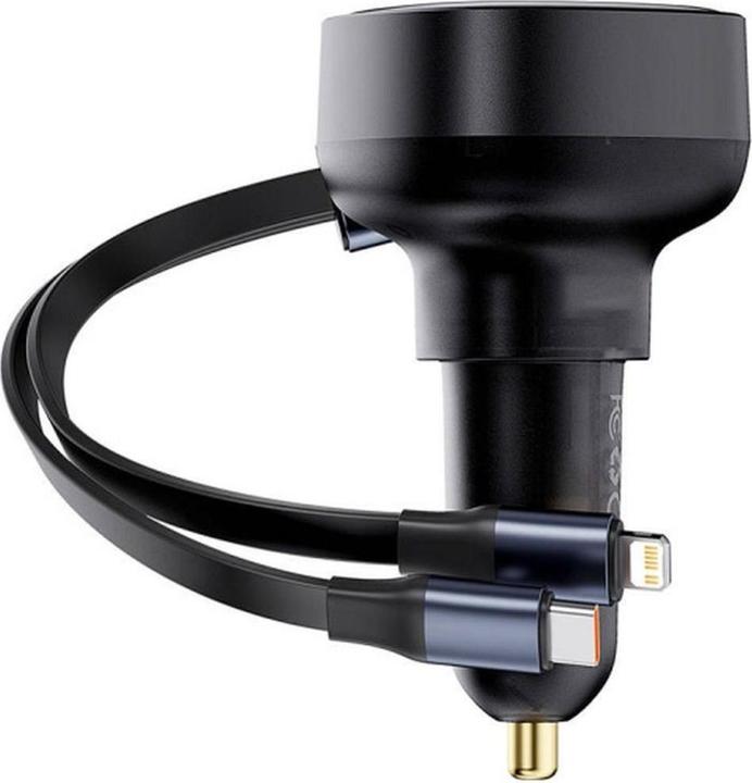 Baseus Car Charger Enjoyment USB-C with USB-C cable and Lightning 60W