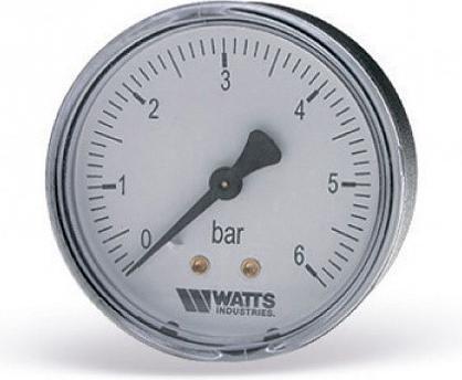 Produktbild Watts MANOMETER Ø100 X 1/2 0-6 BAR ABWÄRTS ANSCHLUSS AN HEIZUNGSANLAGEN