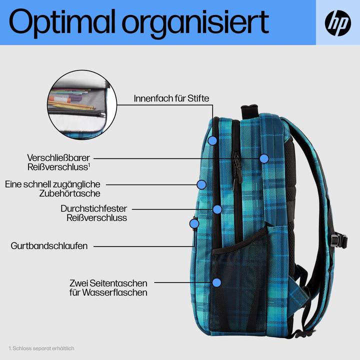 Actual product image HP Campus XL Tartan plaid Backpack (P) (20 l)