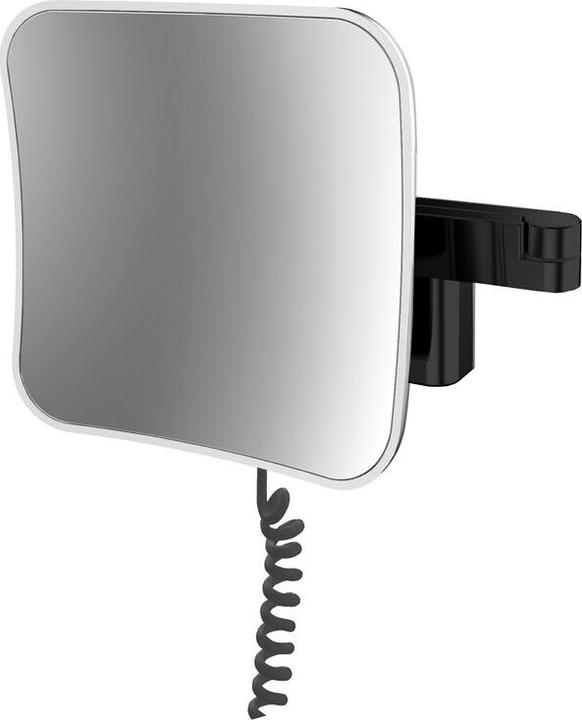 Emco LED-Rasier-/Kosmetikspiegel EVO eckig Wandmodell 2-armig 5-fach schwarz