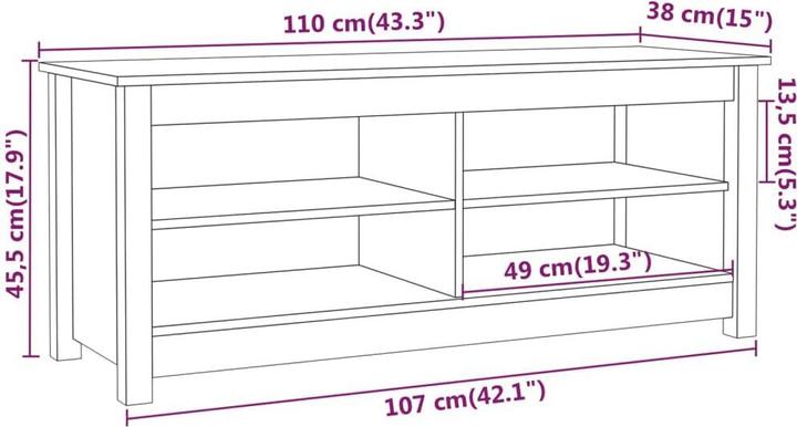 Produktbild VidaXL Ariah (110 x 38 x 45.5 cm)