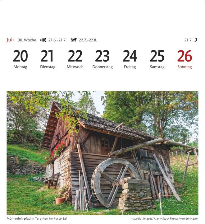 Immagine prodotto Harenberg Südtirol Sehnsuchtskalender 2026 - Wochenkalender mit 53 Postkarten (Copertina rigida, Tedesco)