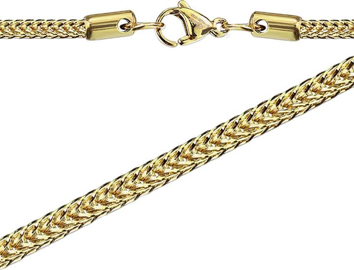 Star Piercing Kette Quadratische Weizenkette vergoldet (Chirurgenstahl 316L, ohne Messing)