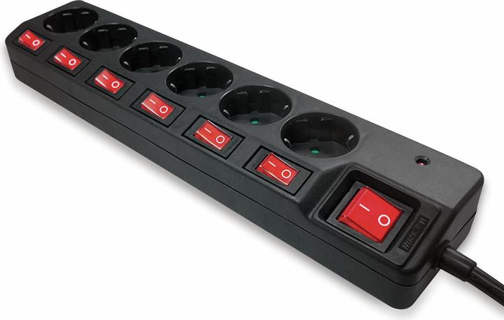 Actual product image LogiLink Power strip (6 x, CEE 7/3, 1.50 m)
