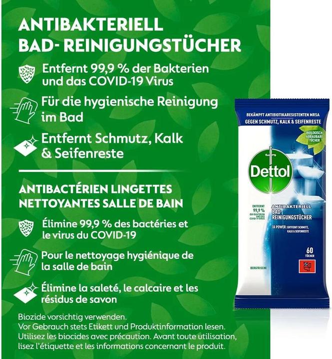 Image du produit Dettol Chiffons de nettoyage des salles de bains
