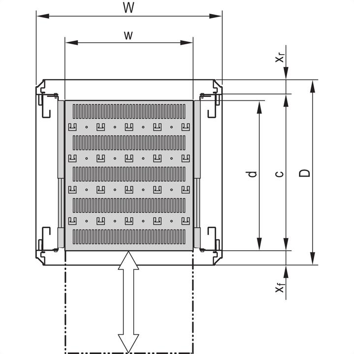 Image du produit Schroff Novastar Boîte de rangement 19" ext. 2U 1000T 7021